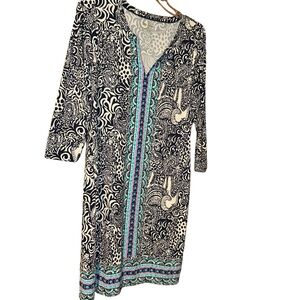 Lilly Pulitzer Nadine ChillyLilly UPF 50+ Elephant Printed Shift Dress Size M
